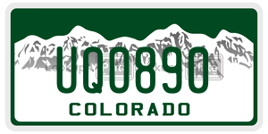 UQO890  license plate in CO