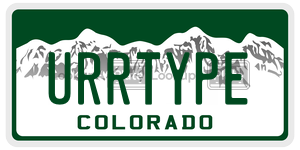 URRTYPE  license plate in CO