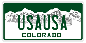 USAUSA  license plate in CO