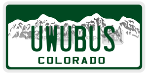 UWUBUS license plate in Colorado