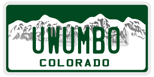 UWUMBO  license plate in CO