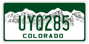 UYQ285  license plate in CO