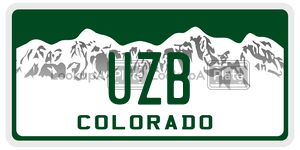 UZB  license plate in CO