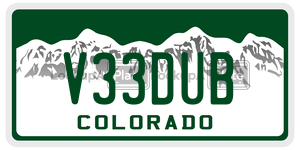 V33DUB  license plate in CO