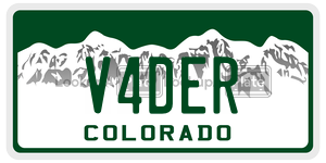 V4DER  license plate in CO