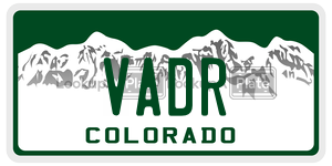 VADR  license plate in CO