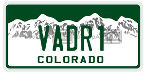 VADR1  license plate in CO