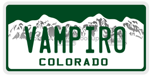 VAMPIRO  license plate in CO