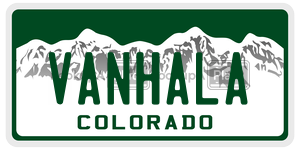 VANHALA  license plate in CO