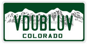 VDUBLUV  license plate in CO