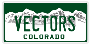 VECTORS  license plate in CO