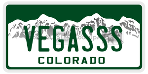 VEGASSS  license plate in CO