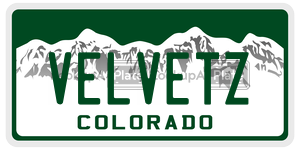 VELVETZ  license plate in CO