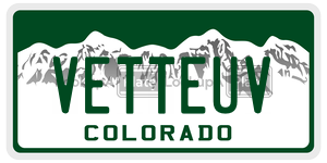 VETTEUV license plate in Colorado
