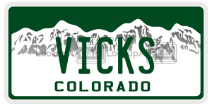 VICKS  license plate in CO
