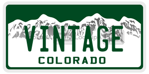 VINTAGE license plate in Colorado