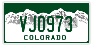 VJO973 license plate in Colorado