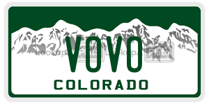 VOVO  license plate in CO