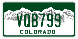 VQB799  license plate in CO