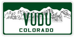 VUDU  license plate in CO