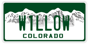 W1LLOW  license plate in CO