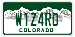 W1Z4RD  license plate in CO