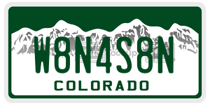 W8N4S8N license plate in Colorado