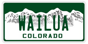 WAILUA  license plate in CO