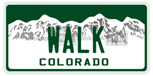 WALK  license plate in CO