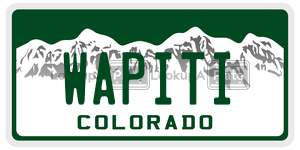 WAPITI  license plate in CO