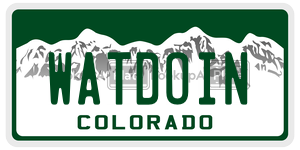 WATDOIN  license plate in CO