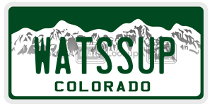WATSSUP  license plate in CO