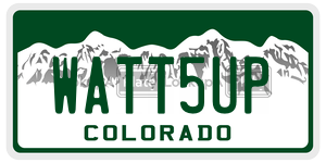 WATT5UP  license plate in CO