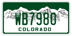 WB7980  license plate in CO