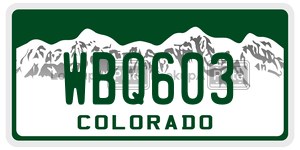 WBQ603  license plate in CO