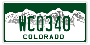 WCQ340 license plate in Colorado