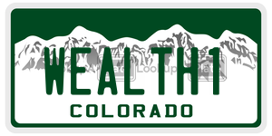 WEALTH1  license plate in CO