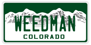 WEEDMAN  license plate in CO