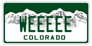 WEEEEE  license plate in CO