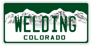 WELDING  license plate in CO