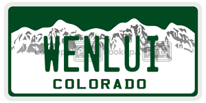 WENLUI  license plate in CO