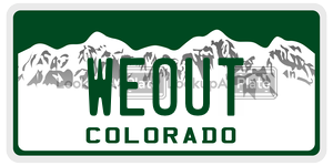 WEOUT  license plate in CO
