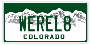 WEREL8  license plate in CO