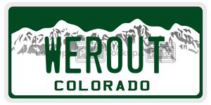 WEROUT  license plate in CO