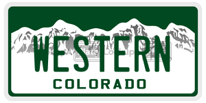 WESTERN  license plate in CO