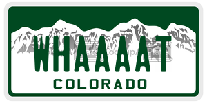 WHAAAAT  license plate in CO