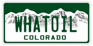 WHATOIL  license plate in CO