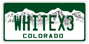 WHITEX3  license plate in CO