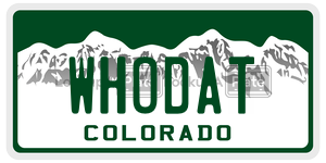 WHODAT  license plate in CO