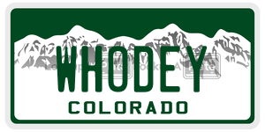 WHODEY  license plate in CO